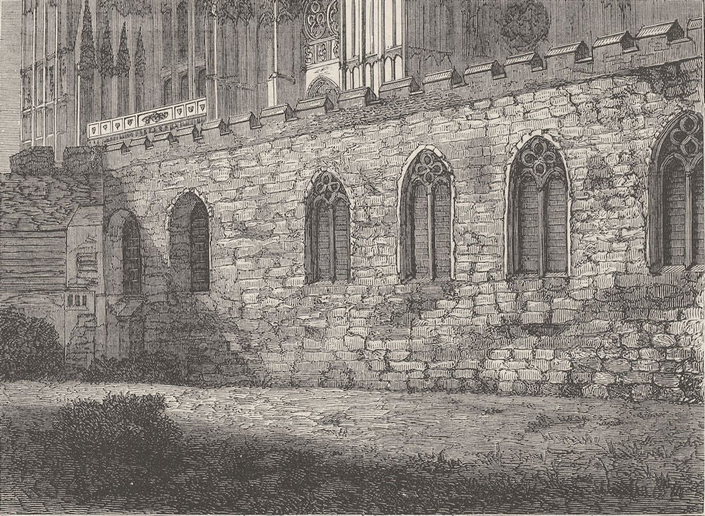 WESTMINSTER SCHOOL. The Jerusalem chamber. London c1880 old antique print
